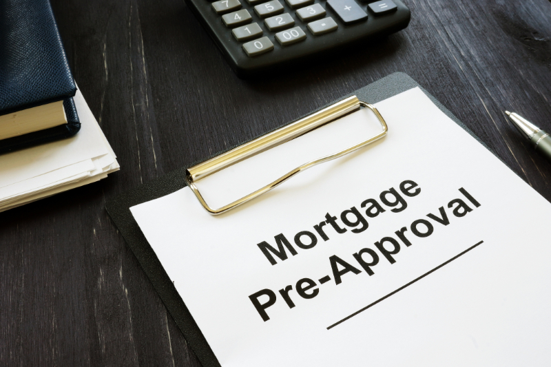 Business photo shows printed text Mortgage Pre-Approval
