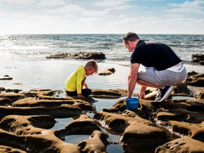 Father and Child on the shore