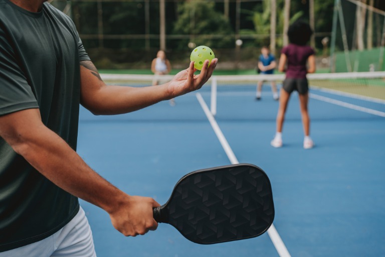 People playing pickleball