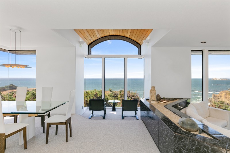 Interior of waterfront California home